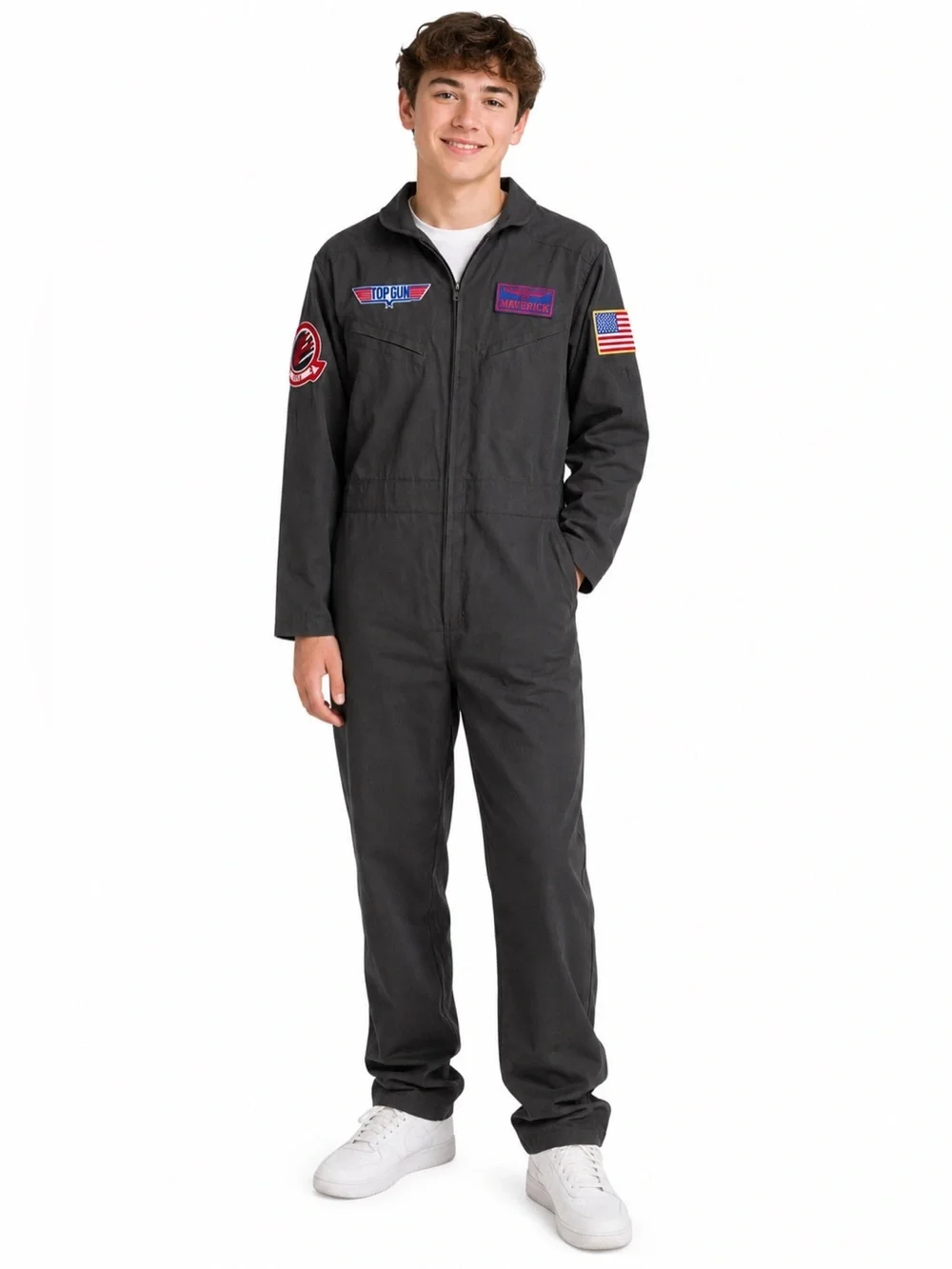 Top Gun Teen Flight Suit Spirit Halloween Costume Maverick